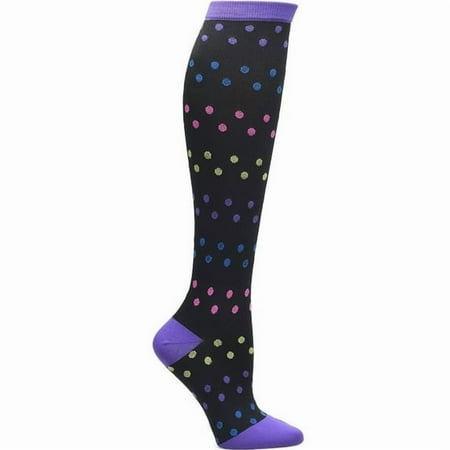 Nurse Mates Compression Socks Wide Calf Up To 22" Color: Dynamic Dots, Size: 9-11 Wide