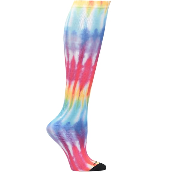Nurse Mates Compression Socks Seamless 360° Wide Calf Up To 22" Color: Multi Tie Dye, Size: Wide