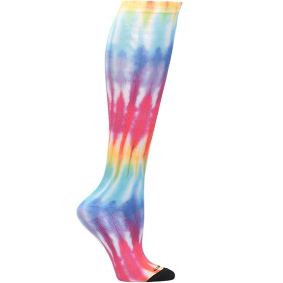 Nurse Mates Compression Socks Seamless 360° Wide Calf Up To 22" Color: Multi Tie Dye, Size: Wide