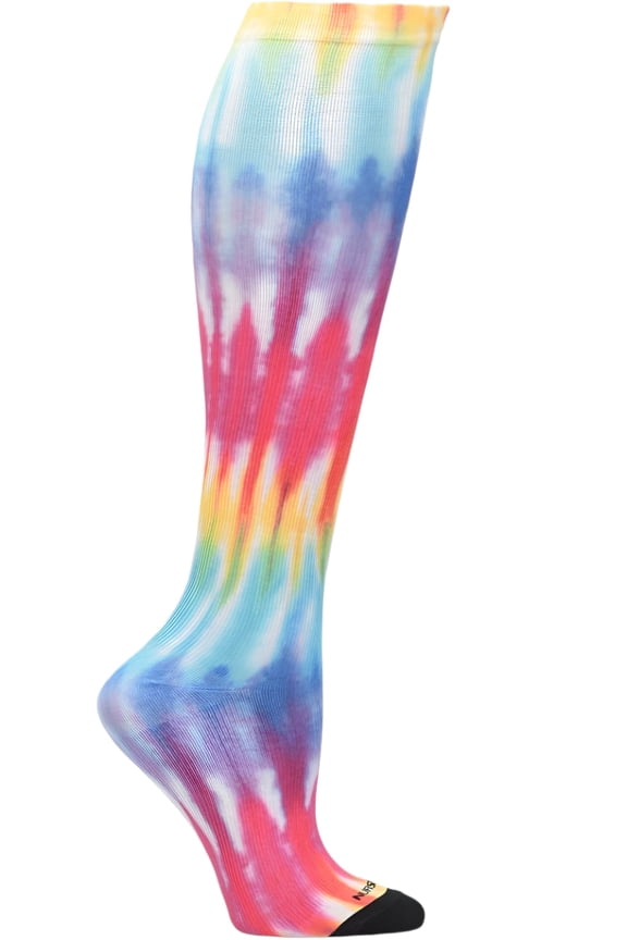 Compression Socks Seamless 360° Wide Calf Up To 22" Color: Multi Tie Dye, Size: Wide