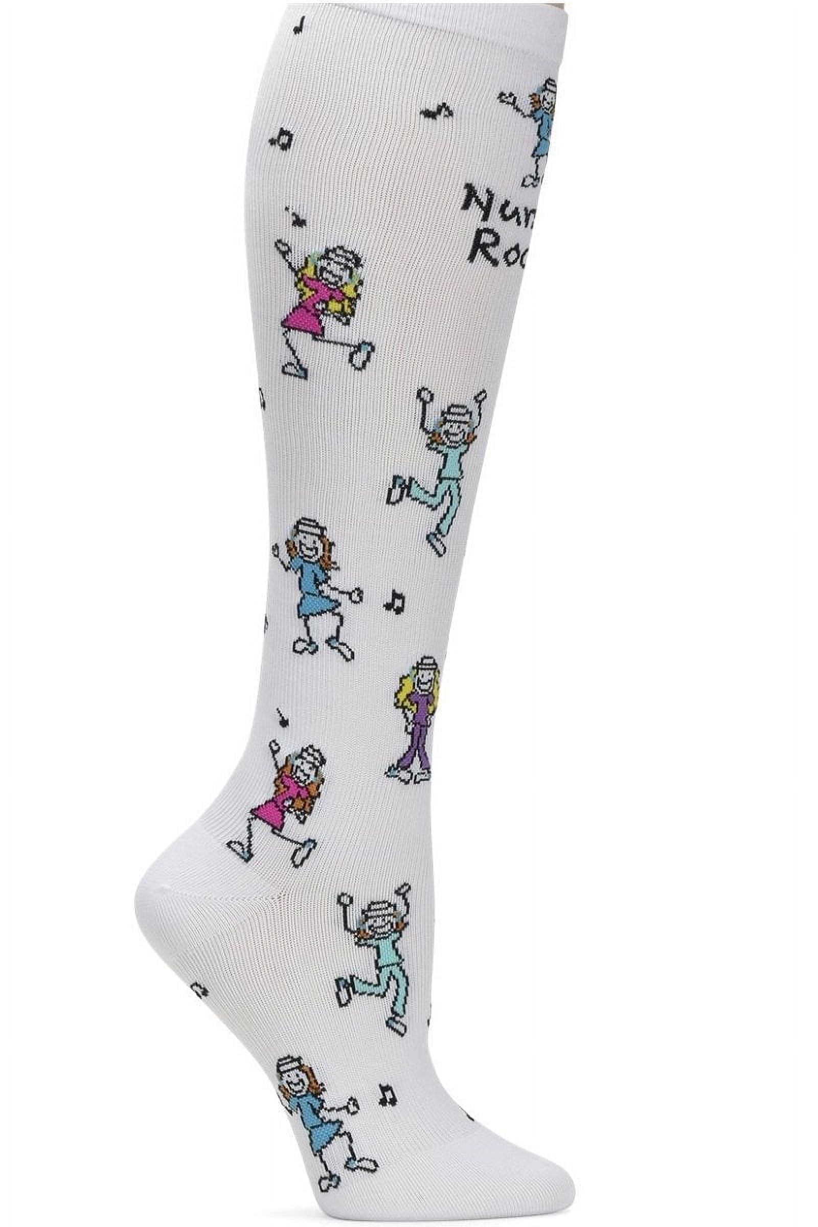 Nurse Mates Compression Socks Wide Calf Up To 22" Color Nurses Rock
