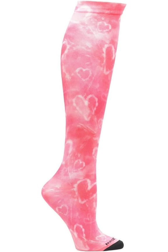 Compression Socks Wide Calf Up To 22" Color: Pink Grey Tie Dye, Size: 9-11 Wide