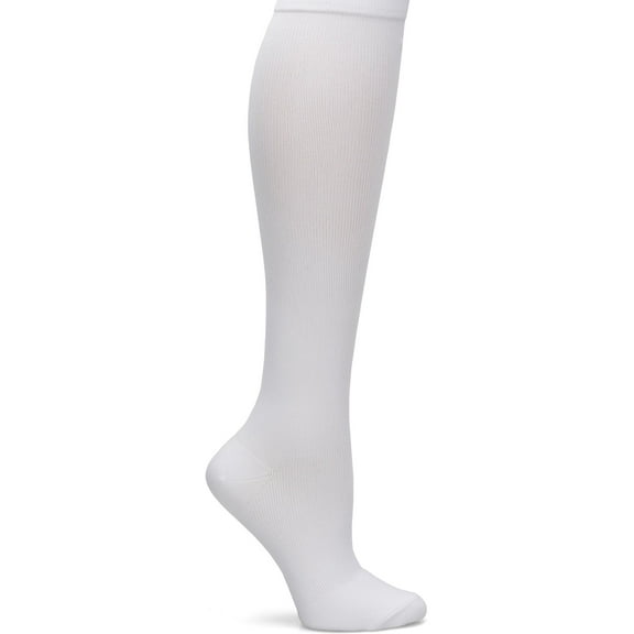 Nurse Mates Compression Socks Wide Calf Up To 22" Color: White, Size: 9-11 Wide