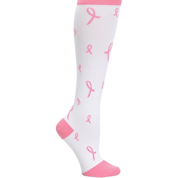 Nurse Mates Women's Calf Socks | 12-14 mmHg Compression | Pink Ribbons