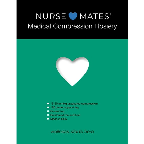 Nurse Mates Medical Compression Pantyhose | 15-20mmHg | White | Size B