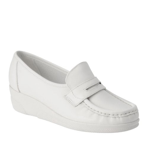 Mocassins Blancs Femme Nurse Mates Harmony - Taille 10 M - Cuir - Occasion Bon état