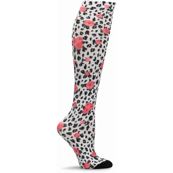 Nurse Mates Women's 360 Socks | Compression Support | 1 Pair | Leopard Rose