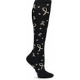 thumbnail image 1 of Nurse Mates Women's Calf Socks | 12-14 mmHg Compression | Black Gold Ribbons, 1 of 1