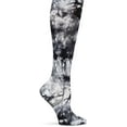 thumbnail image 1 of Nurse Mates Women's Mild Compression Socks, Wide Calf - Grey White Tie, 1 of 4