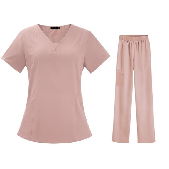 Nurse Medical Uniform Pet Grooming Care Workwear Set Scrubs Operating Room Surgical Gown Short Sleeve Elastic Pants