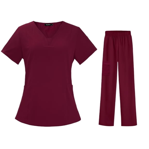 Nurse Medical Uniform Pet Grooming Care Workwear Set Scrubs Operating Room Surgical Gown Short Sleeve Elastic Pants