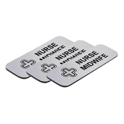 Nurse Midwife 1 x 3" Name Tag/Badge, Silver, (3 Pack)