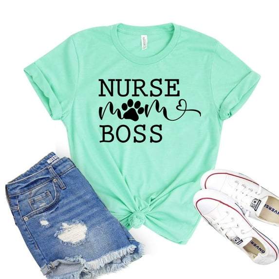 Nurse Mom Boss Shirt Registered Shirts Women's Nursing Tshirt Student Gift Mother's Day T-shirt Momlife Tee