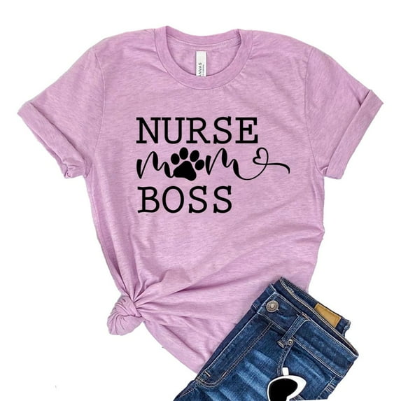 Nurse Mom Boss Shirt Registered Shirts Women's Nursing Tshirt Student Gift Mother's Day T-shirt Momlife Tee