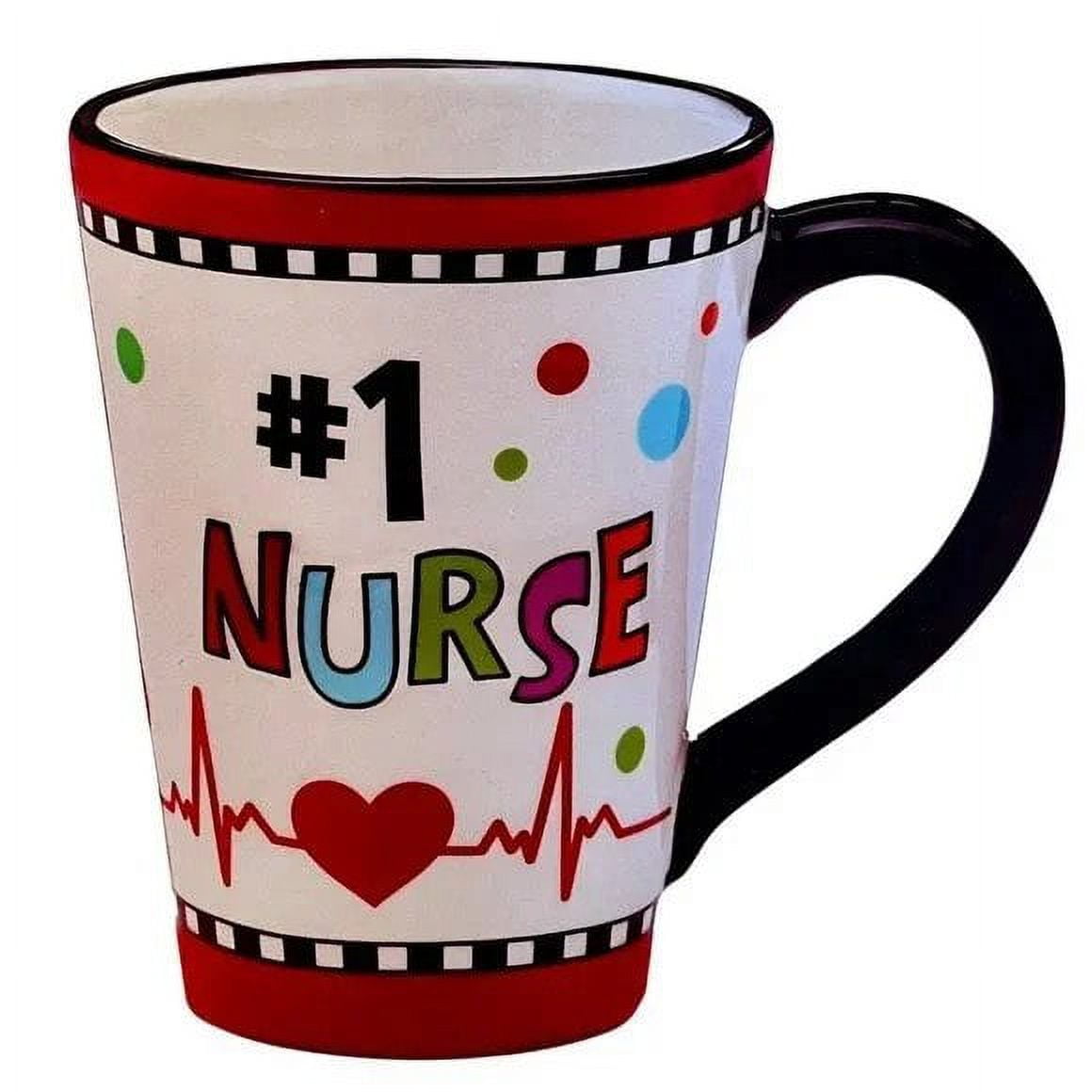 Nurse Mug Ceramic Stoneware Red Black White Gift Box Love Nurses
