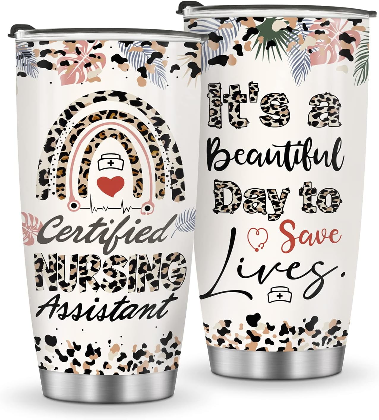 Nurse Mug Tumbler Gifts for Women Nursing Practitioner Nurses Week Day Birthday Graduation Present for Travel Home Office School 20oz Insulated Cup with Lid for Water Iced Tea Coffee