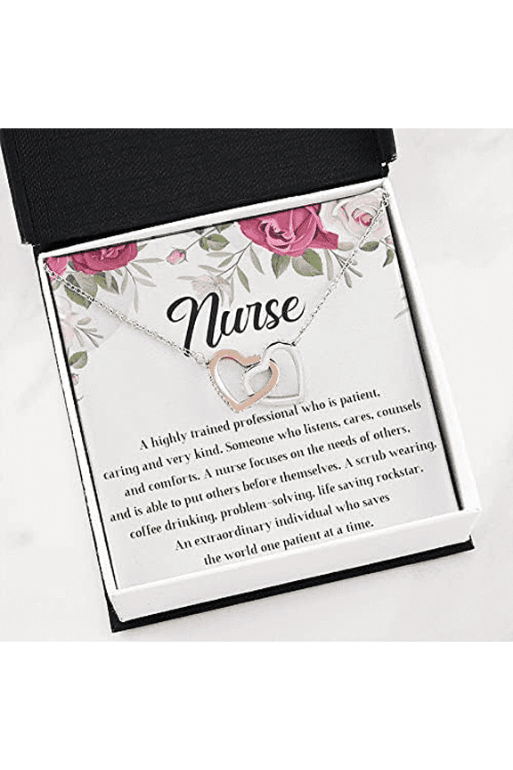 To My Nurse Necklace, Nurse Definition Necklace, Nurse Gift, Nurse Graduation Gift, Future Nurse Gift, Nursing School Gifts, Appreciation Gift, Necklace for Nurse Interlocking Hearts Necklace. S