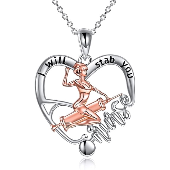 Nurse Necklace Sterling Silver Sister Pendant Stethoscope Jewellery Sister Day Gifts for Women  Nurse