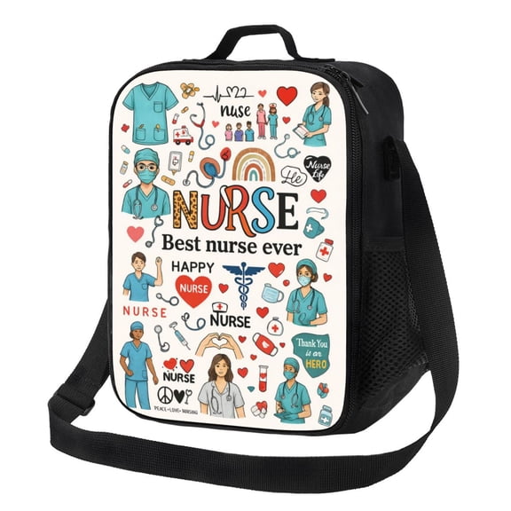 Nurse Nursing Practitioner Gifts Lunch Bag Insulated Thermal Box with Shoulder Strap & Handle for Work and Picnic