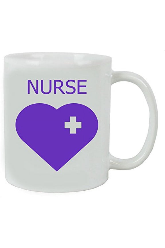 Nurse, Nursing, RN, LPN, CNA 11 oz White Ceramic Coffee Mug - Great Gift for Nurses Week, Graduations, or Christmas Gift for Dads, Moms, Daughters, and Sons (Purple)