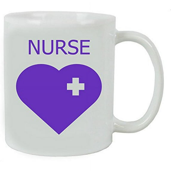 Nurse, Nursing, RN, LPN, CNA 11 oz White Ceramic Coffee Mug - Great Gift for Nurses Week, Graduations, or Christmas Gift for Dads, Moms, Daughters, and Sons (Purple)