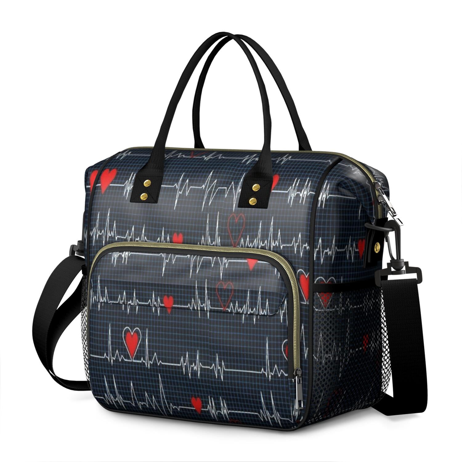 Nurse Nursing Saving Lives Every Day Cute Nurse Aesthetic Nurse Life Cute Funny Future Nurse Large Insulated Lunch Bag Dual Compartment Leakproof Lunch Box Waterproof Cooler Tote with Adjustable Strap