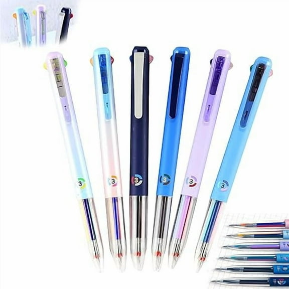 Nurse Pens, 6 Pcs Multicolor Pen 4-in-1 18 colors 0.5mm 3-in-1 Multicolors Gel Ink Pen Consecutivte -18 Colors Quick Drying Gel Ink Pen Ideal for Note Taking or Office (Multicolor 6Pcs)
