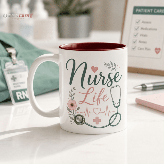 Nurse Personalized Mug, Nurse Life Coffee Cup Gift for RN, LPN, Nursing Student