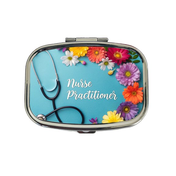 Nurse Practitioner Appreciation Stethoscope Flowers Small Travel Handbag Pill Box Case