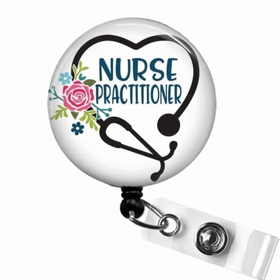 Nurse Practitioner Badge Reel Clip – NP Floral ID Holder, Grad or NP Week Gift for Nurses | Scrapheart