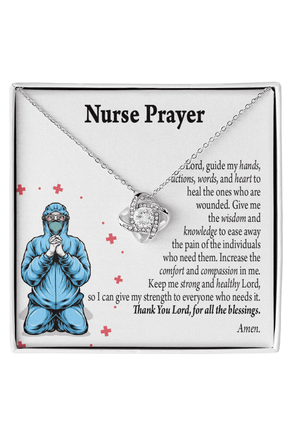 Nurse Prayer Healthcare Medical Worker Nurse Appreciation Infinity Knot Necklace Message Card
