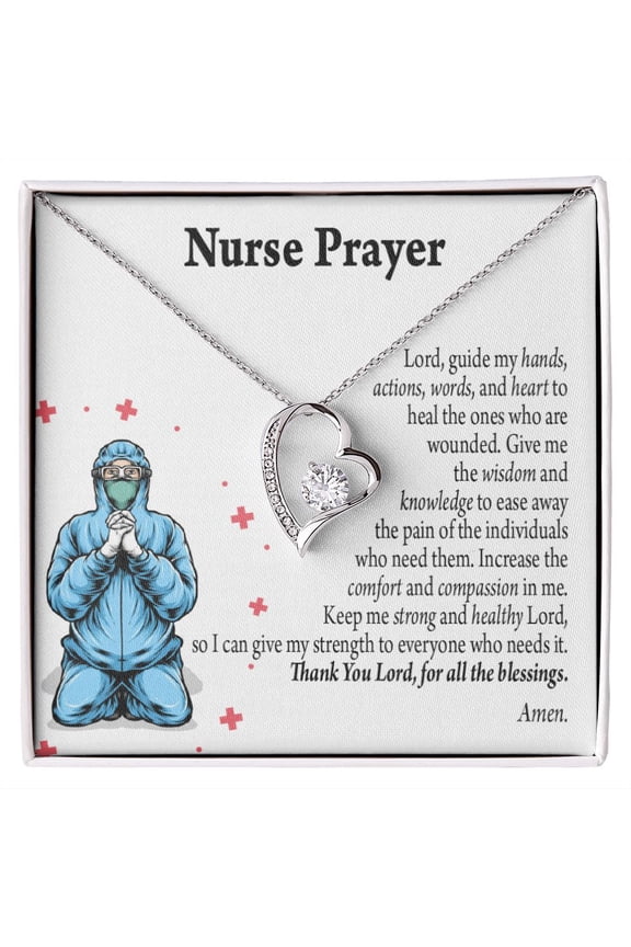 Nurse Prayer Necklace Forever Necklace w Message Card