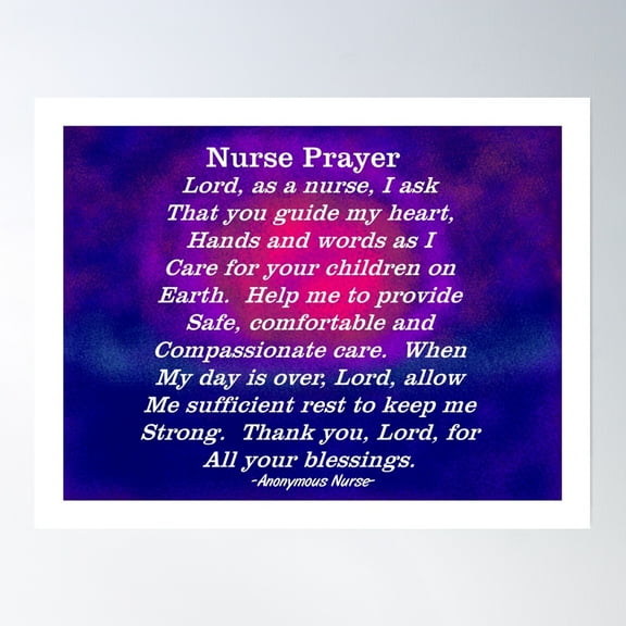 Nurse Prayer Poster Wall Art, Modern Wall Decor, 8x12 UNFRAMED
