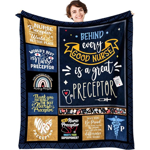 Nurse Preceptor Gifts, Nurse Preceptor Gift for Women/Men, Preceptor Gifts Nursing Throw Blanket 50"X60", Nurse Preceptor Appreciation Gifts for Nurses Week, Thank You Gifts for Female Nurse