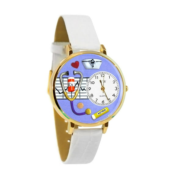 Nurse Purple Watch in Gold (Large)