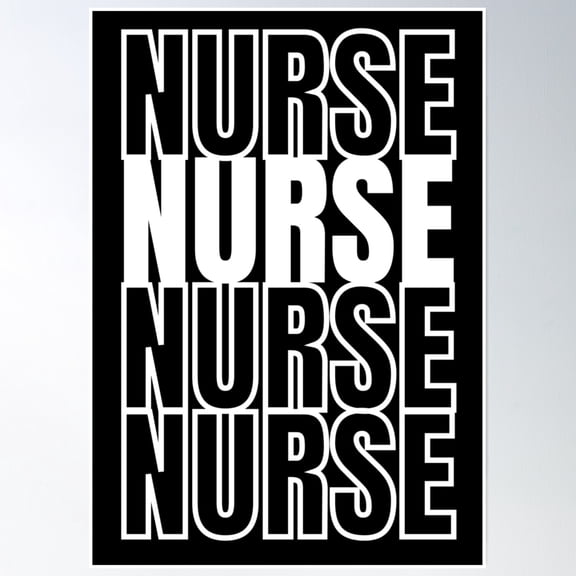 Nurse Repeating Text 1 Poster Wall Art, Modern Wall Decor, 8x12 UNFRAMED