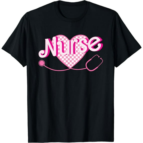 Nurse School For Women Nursing Groovy Nurse Retro Pink Nurse T-Shirt
