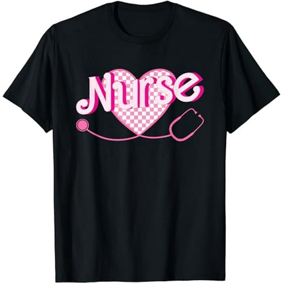 Nurse School For Women Nursing Groovy Nurse Retro Pink Nurse T-Shirt