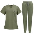 thumbnail image 1 of Nurse Scrub for Women Set V-Neck Top & Jogger Scrub Pants Medical Uniform Scrubs Suit for Women, 1 of 6