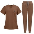 thumbnail image 1 of Nurse Scrub for Women Set V-Neck Top & Jogger Scrub Pants Medical Uniform Scrubs Suit for Women, 1 of 6