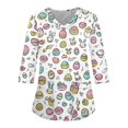 thumbnail image 1 of Nurse Scrubs For Women，Easter Scrub Tops Women Bunny Egg Hunt Print Medical Scrub Tops Holiday Working Uniform Happy New Year 2026，Purple，XXL, 1 of 4
