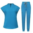 thumbnail image 1 of Nurse Scrubs Uniform Womens Sets Nurse Scrubs Sets Women's Solid Color Nurse Work Uniform Skin Management Beauty Salon Nurse Surgeon Standing Collar Comfortable Uniform And Protective Work Uniform, 1 of 5