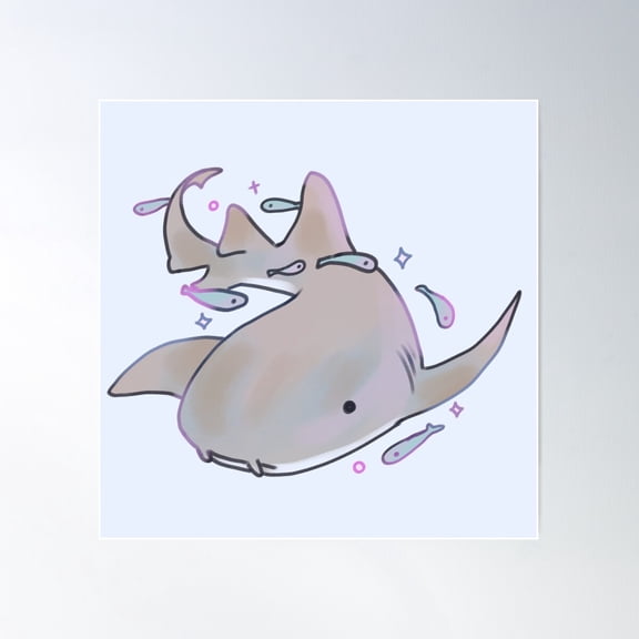 Nurse Shark Art Poster Wall Art, Modern Wall Decor For Living Room Bedroom, 24x24 UNFRAMED