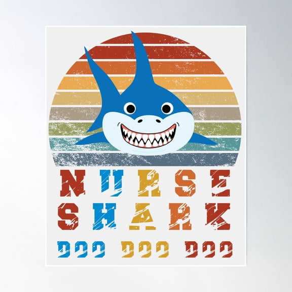 Nurse Shark Doo Doo Doo Poster Wall Art, Modern Wall Decor, 24x36 UNFRAMED