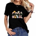 thumbnail image 1 of Nurse Shirt For Women Cute Wild Flowers Graphic Tee Nurses' Day Gift Life T-Shirt Casual Short Sleeve Top, 1 of 5