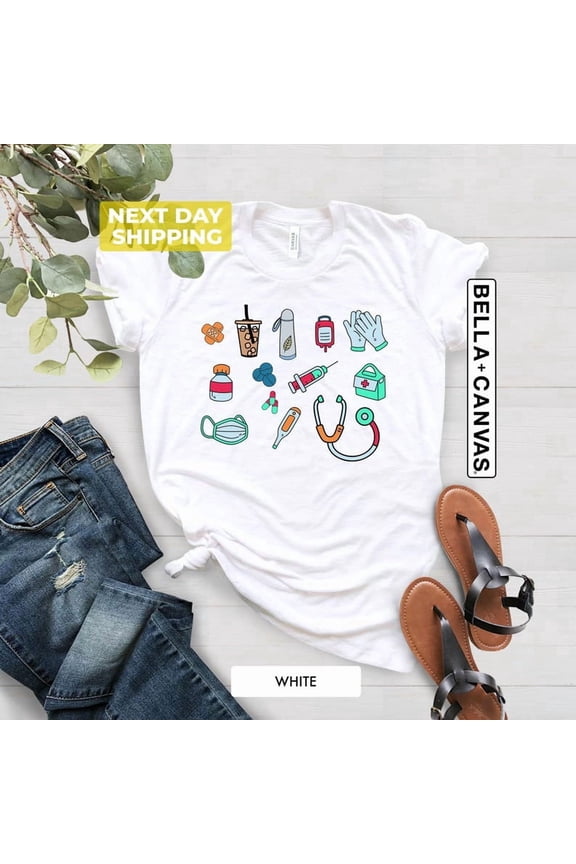 Nurse Shirt For Work Cute T Registered Nursing School Tee RN Tshirt All Size S-5Xl