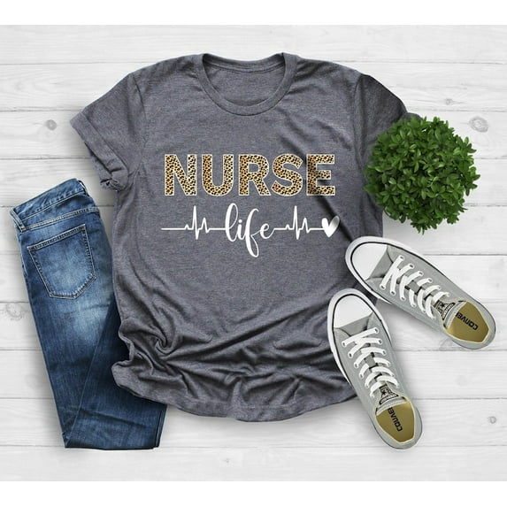 Nurse Shirt, Leopard Nurse Life Shirt, Registered Nurse Shirt, Nursing School Graduation Gift, Nurse Week Shirt, Nurses Superhero Shirt All Size S-5Xl