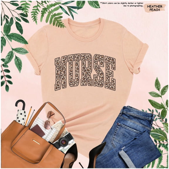 Nurse Shirt Leopard Print, Cute Aesthetic Nurse Tee, RN Idea for Women, Stylish Nursing School Shirt, Nurses Week, CNA ER Shirt All Size S-5Xl