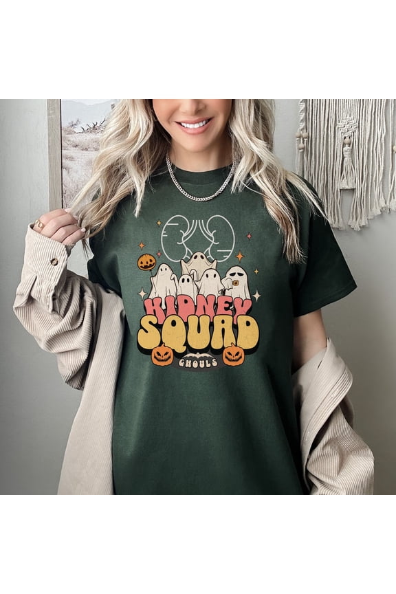 Nurse Shirt Ney Squad Season, Cute Ghost Nurse Shirt For Work Men And Women, Fall Retro Nurse Season Apparel, Dialysis Rn Tee, F1937