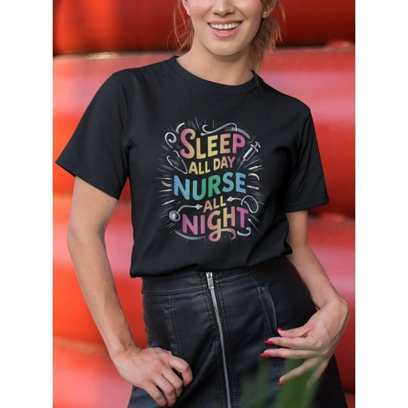 Nurse Shirt Registered Nurse Shirt Gift For Nurse Sleep All Day Nurse All Night Nurse Tshirt